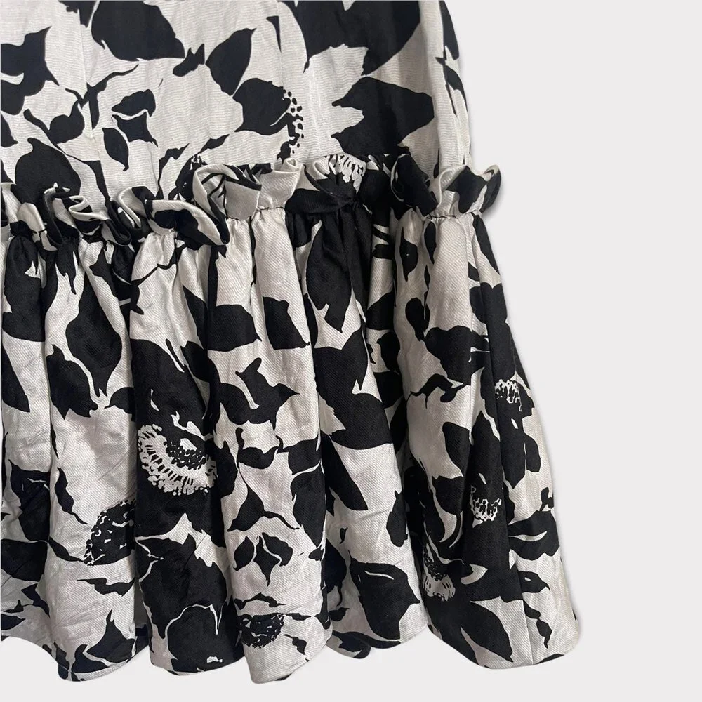 Rickie Freeman for Teri Jon Black & White Ruffle Dress Size 4 - Picture 5 of 9